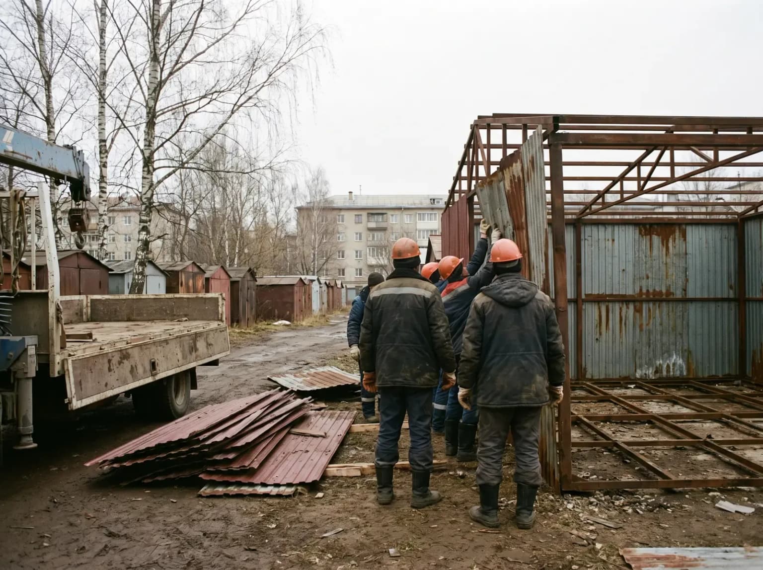 Разбор металлического гаража