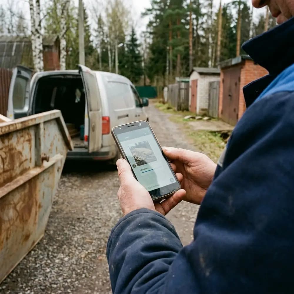 Фото объекта в телефоне