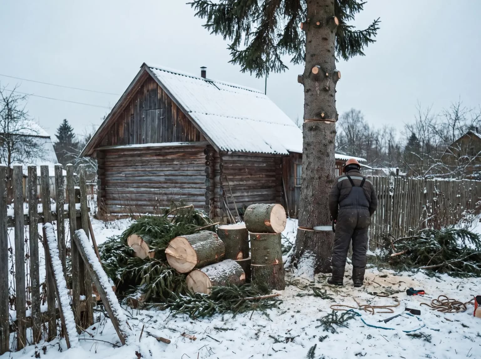 Ель у дома