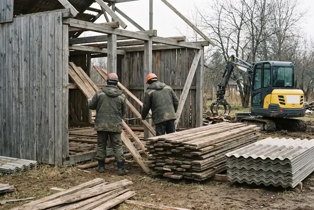 Разбор старого сарая